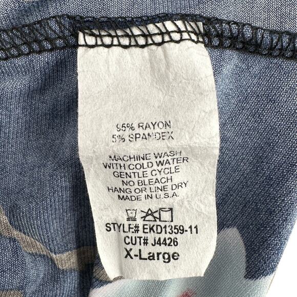 Égs California Color Block Floral Striped Round Neck Tunic Top Womens X-Large - Picture 3 of 5